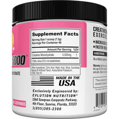 EVL Creatine5000 pink lemonade powder being mixed in a glass for post-workout recovery
