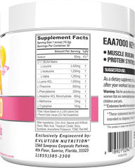 EVLUTION EAA7000 pink lemonade scoop measuring amino acid blend for pre or post workout