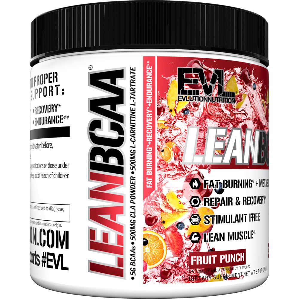 Evlution Lean BCAA Powder in a glass shows mixability for hydration.
