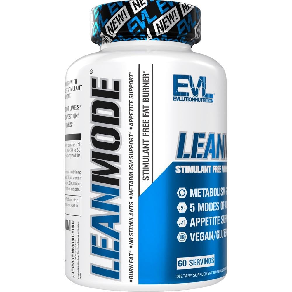 EVL LeanMode packaging on shelf highlighting 60 servings and full disclosure