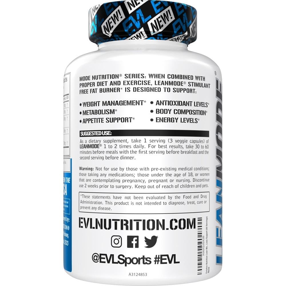 EVL LeanMode capsules close-up showing smooth coating and compact size
