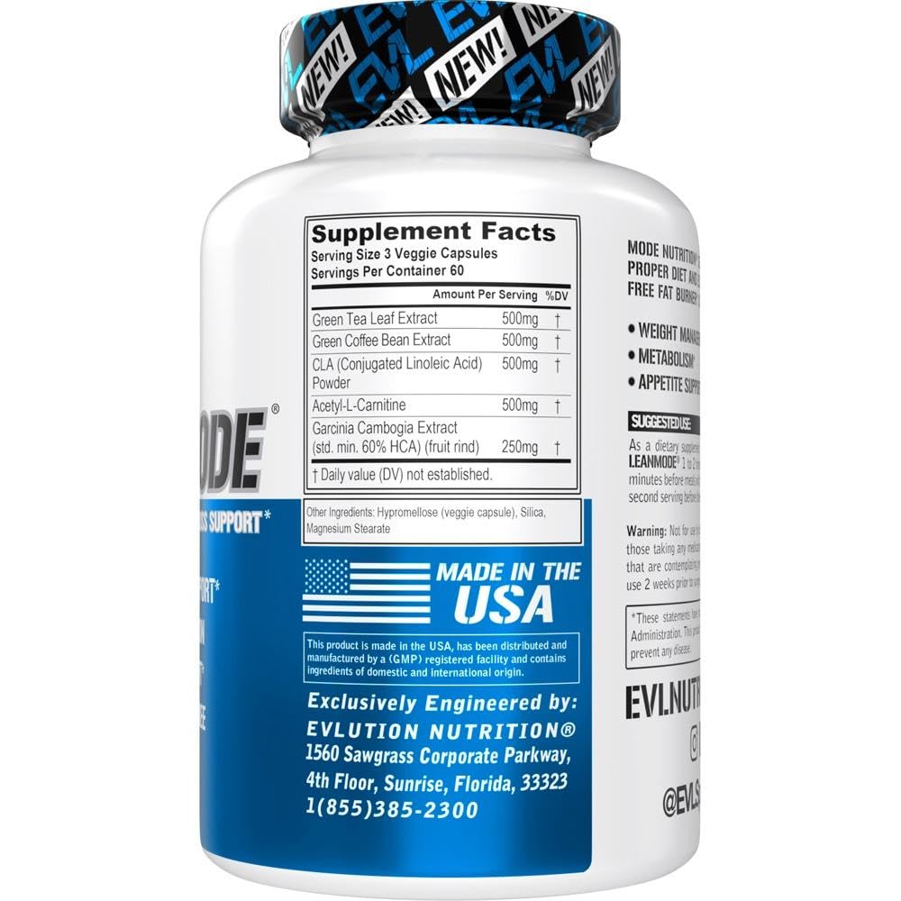 EVL LeanMode ingredients label emphasizes transparency and quality