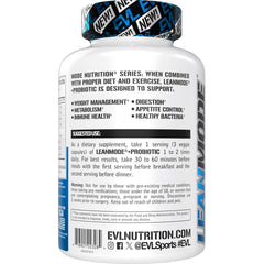 EVLUTION LeanMode label detail featuring green tea and CLA benefits