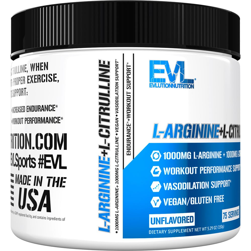 Evlution Nutrition 75-serving tub with detailed label visible for shopping confidence.