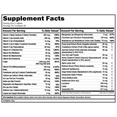 Evlution Women's Multivitamin bottle back highlighting immune and bone health ingredients