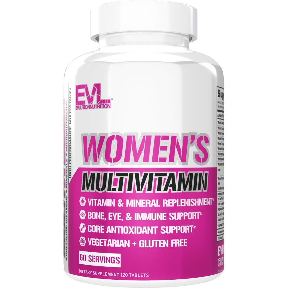 Evlution Women's Multivitamin bottle front showing daily wellness support