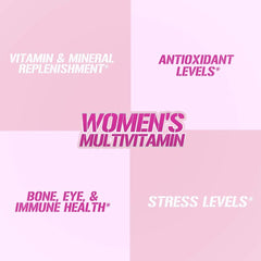 Evlution Women's Multivitamin tablets closeup emphasizing essential nutrients