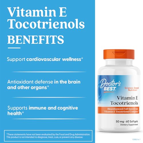 EVNOL SUPRABIO Tocotrienols ingredients chart showing bioenhanced full-spectrum blend.