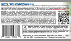Evogen Evoburn label closeup highlights premium ingredients and flavor profile.
