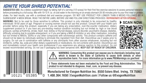 Evogen Evoburn scoop with powder for precise serving and easy mixing.