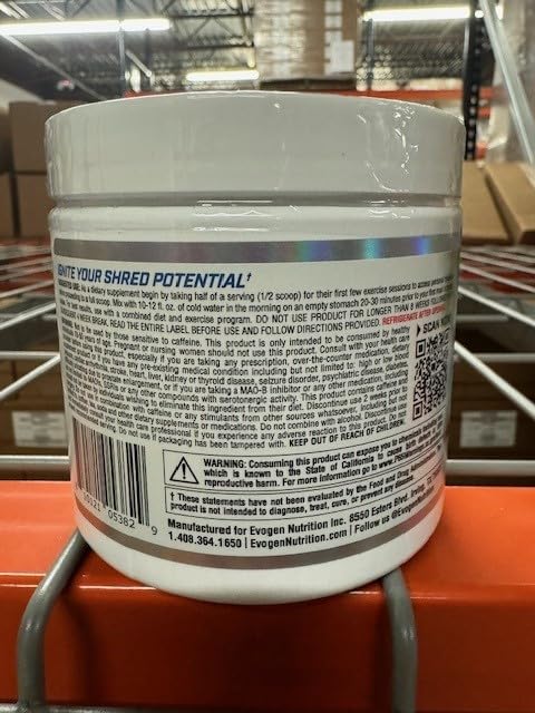 Evogen Evoburn serving scoop shows dose for quick energy and focus.