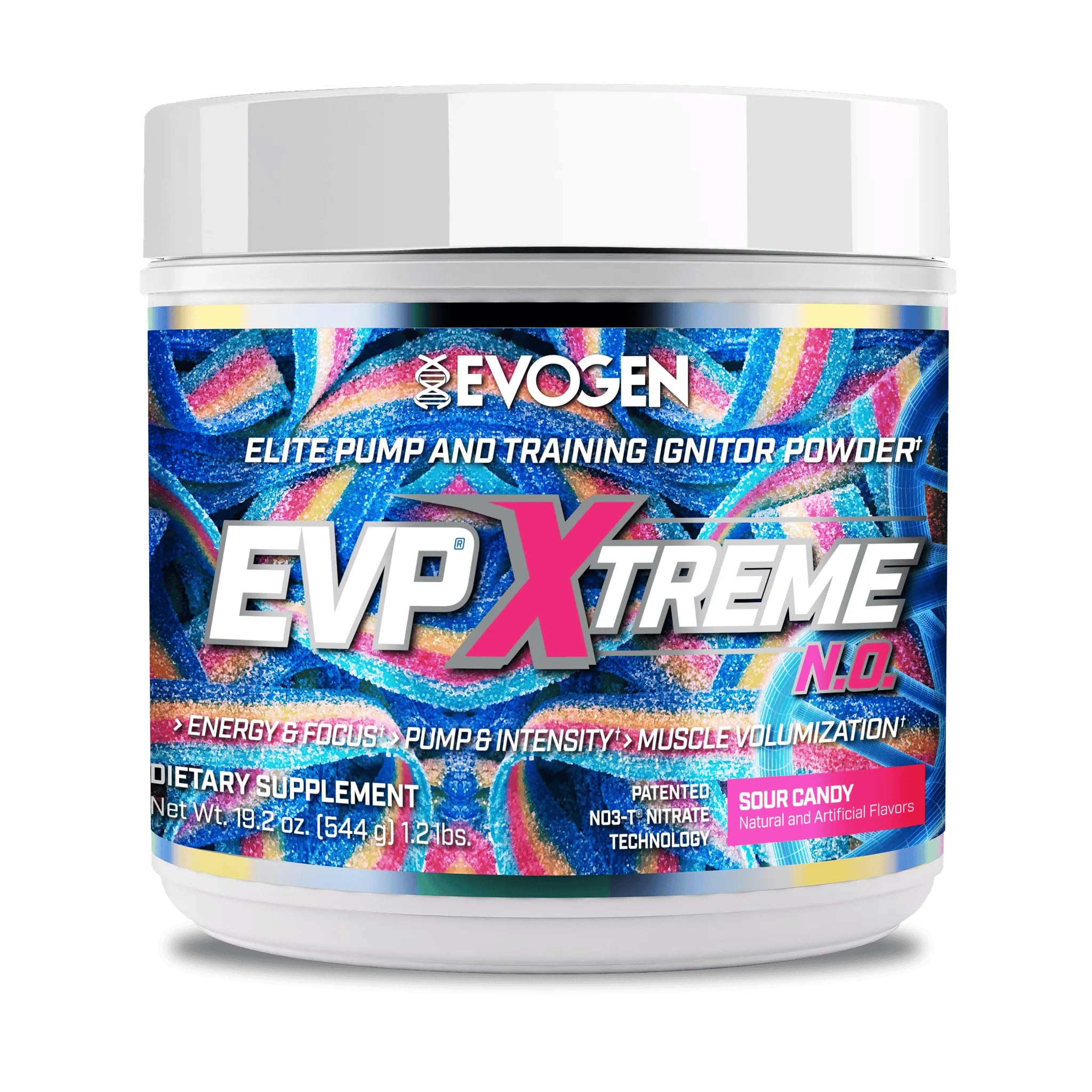 Evogen EVP Xtreme NO powder scoop for an intense pre-workout pump.