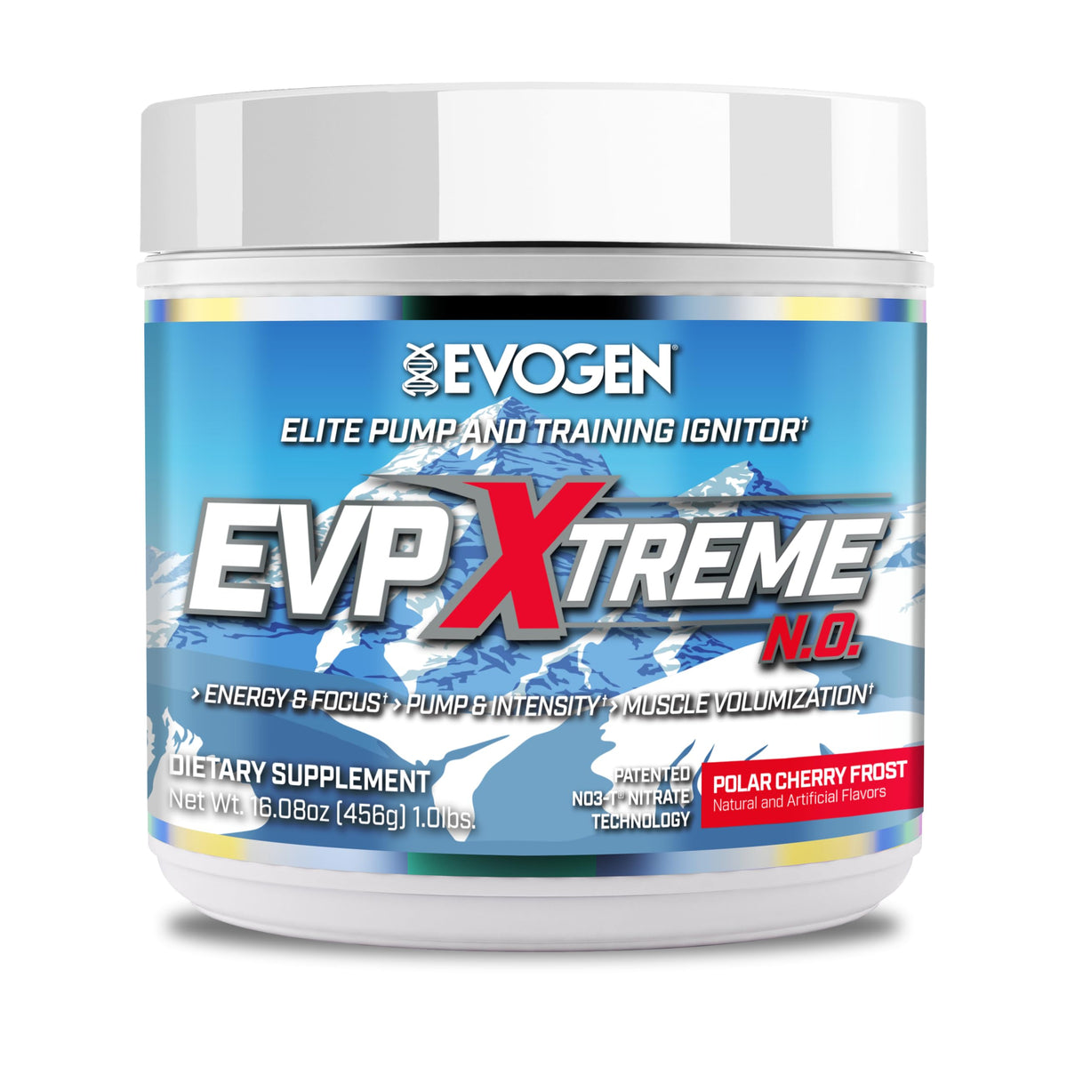 Evogen EVP Extreme NO bottle pour boosts vascularity during workouts.