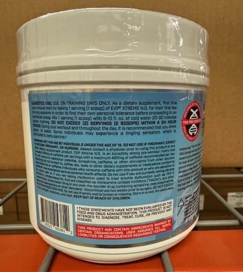 Evogen EVP Polar Cherry Frost powder ready to mix for pre-workout refreshment.
