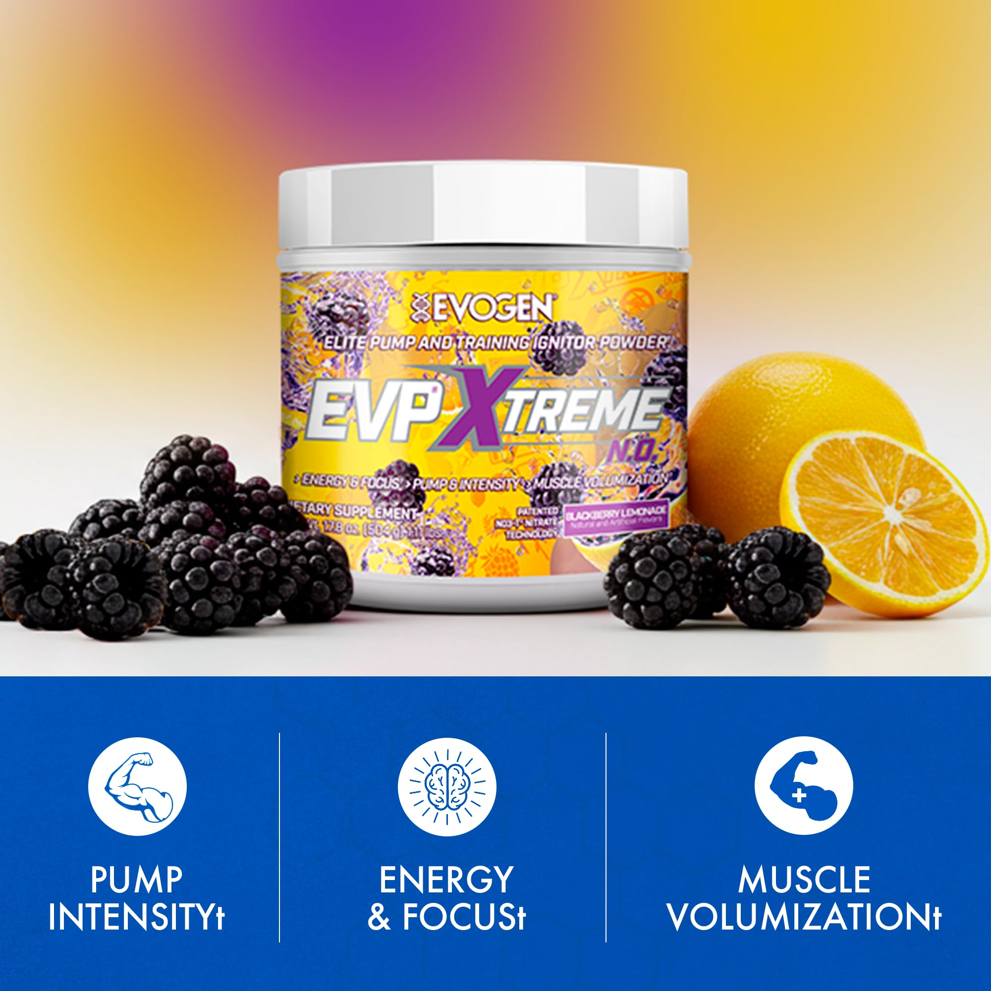 Evogen EVP Xtreme NO endurance graphic illustrating lactic acid buffering for longer sessions