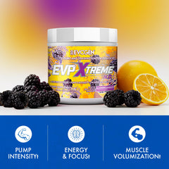 Evogen EVP Xtreme NO endurance graphic illustrating lactic acid buffering for longer sessions