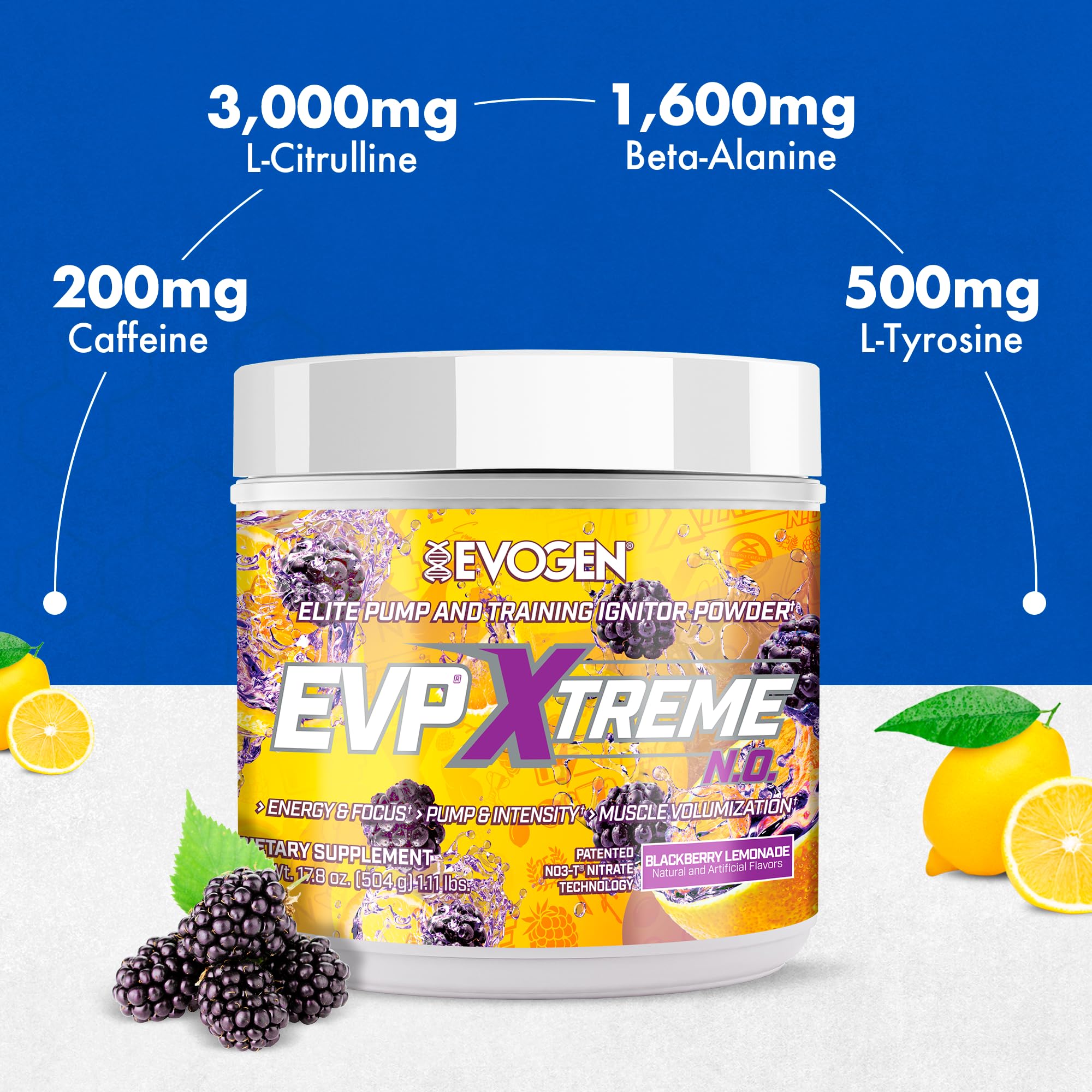 Evogen EVP Xtreme NO creatine hydration shot showing muscle support and hydration