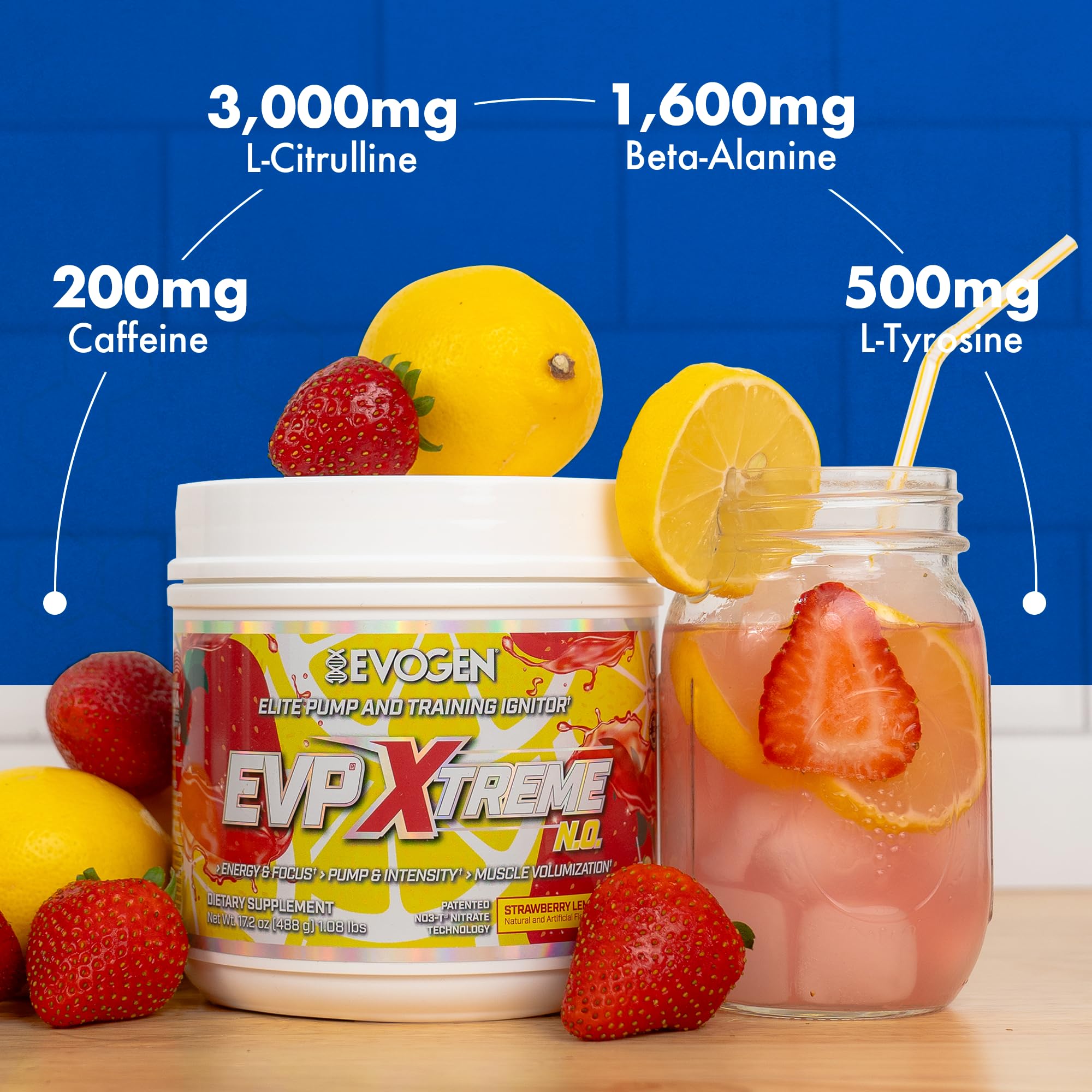 Ingredients panel highlights creatine and coconut water hydration for balanced performance.