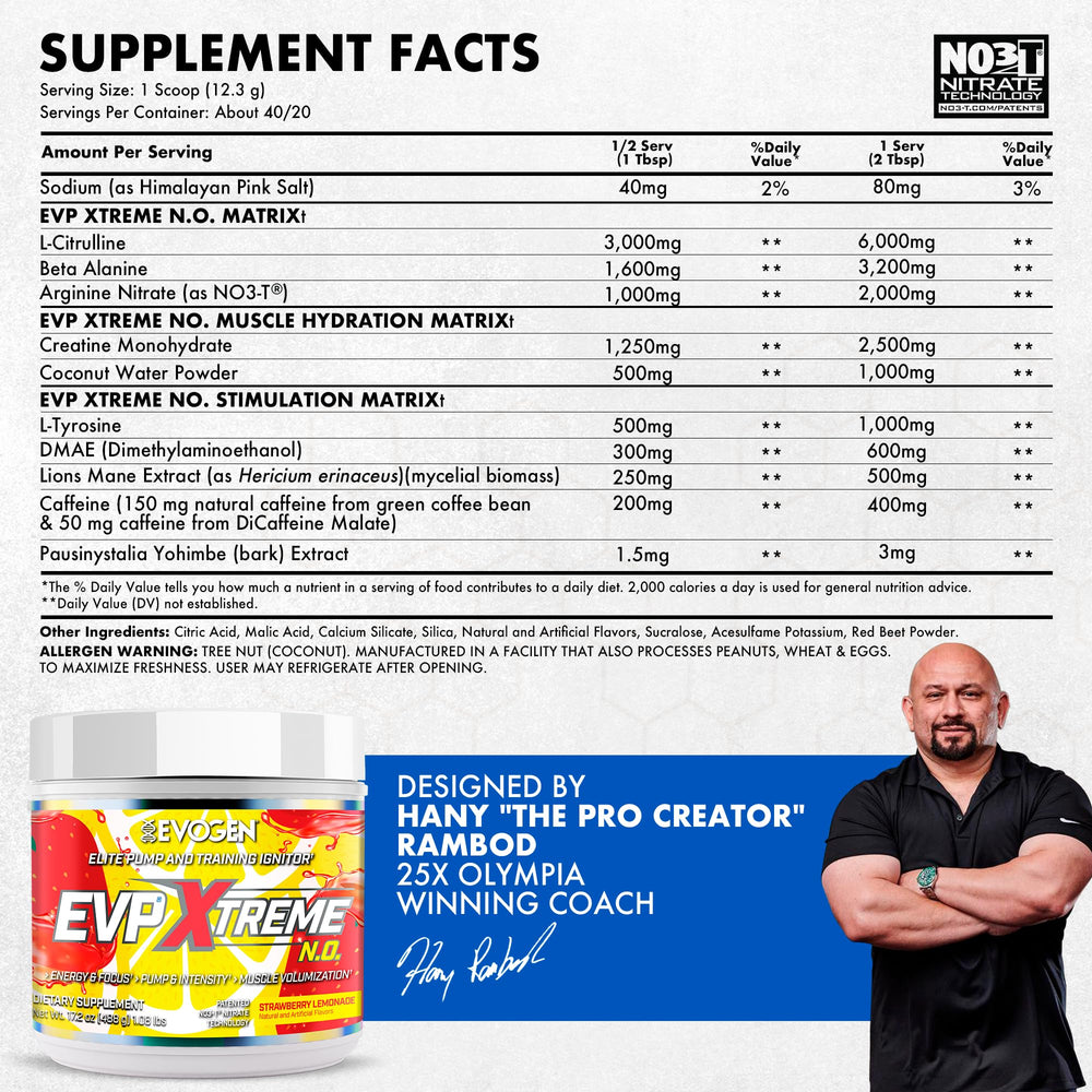 EVP Xtreme NO scoop shows precise serving for sustained endurance during workouts.