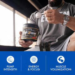 Athlete using Evogen EVP Xtreme NO for focused training and performance.