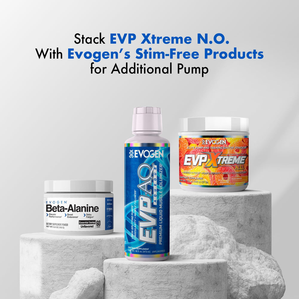 Poured Evogen EVP Xtreme NO with beta-alanine and citrulline for endurance support.