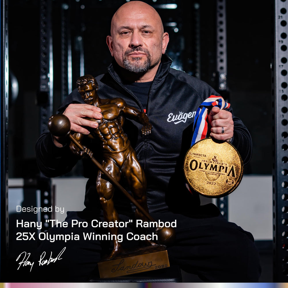 Close-up of Evogen Glutamine label highlighting fermented L-Glutamine.