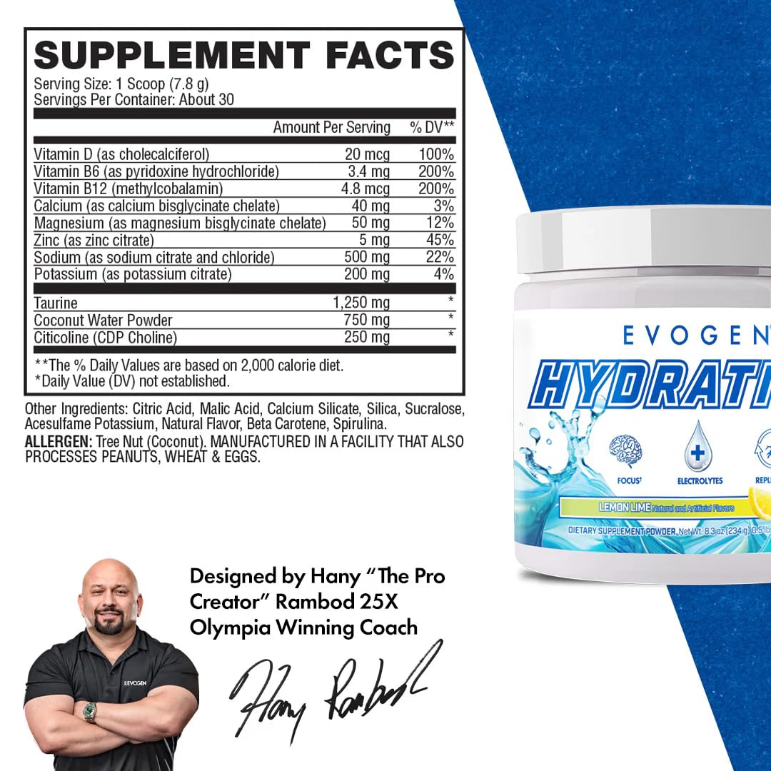 Evogen Hydration powder dispersion showing smooth mix for sustained hydration.