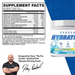 Evogen Hydration powder dispersion showing smooth mix for sustained hydration.