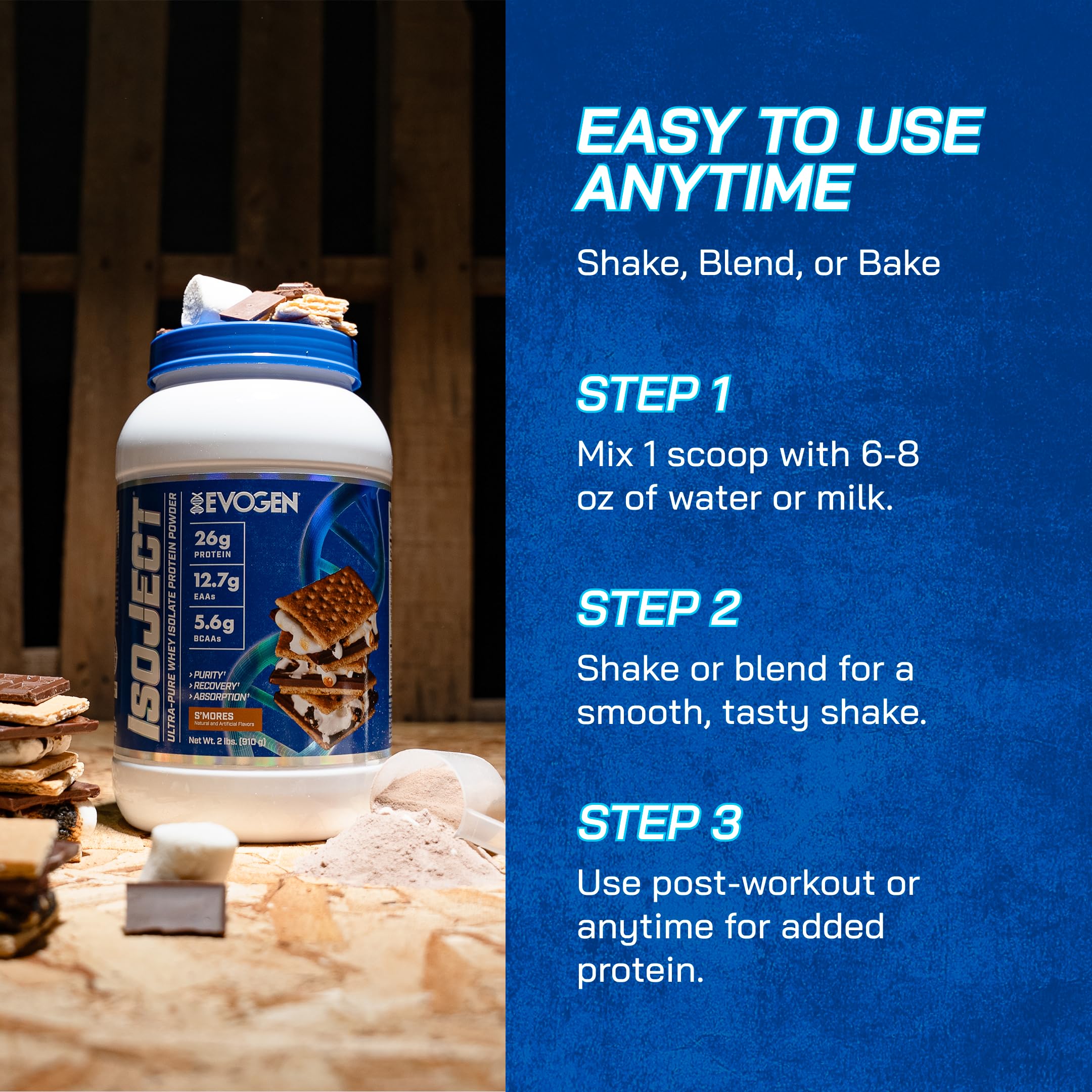 Athlete preparing Evogen Isoject during training for convenient protein support.