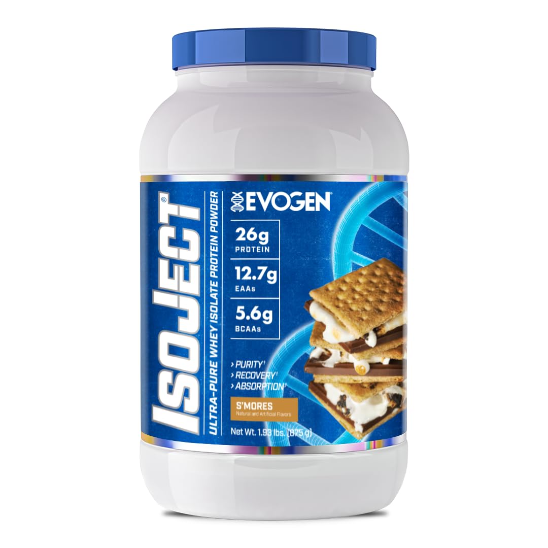 Evogen Isoject bottle being poured to highlight premium isolate and fast absorption.