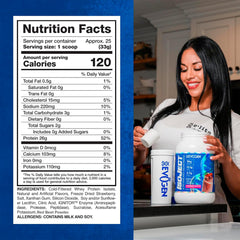 Evogen Isoject nutrition label closeup shows ingredients and serving size