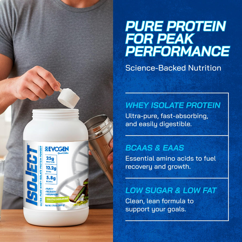 Evogen Isoject serving scoop ready for precise daily protein