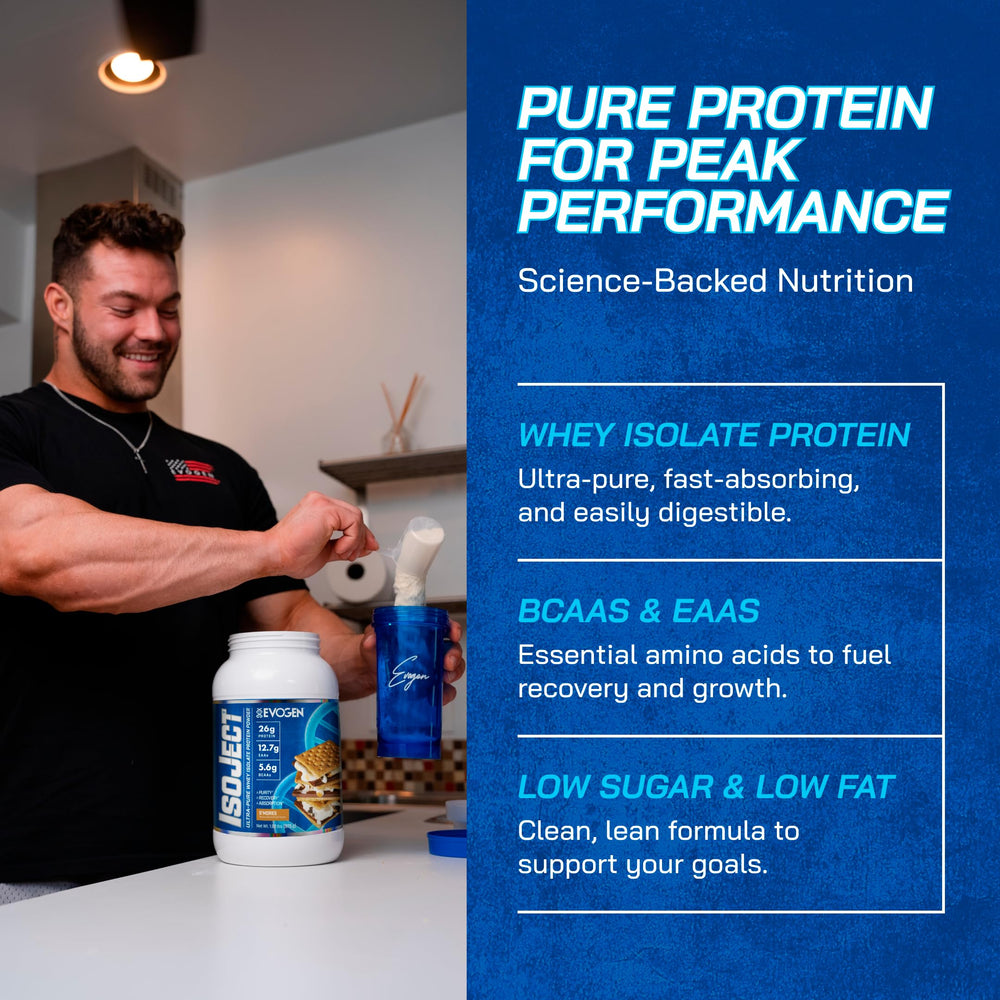 Isoject shake in glass with creamy texture ideal for post-workout recovery.