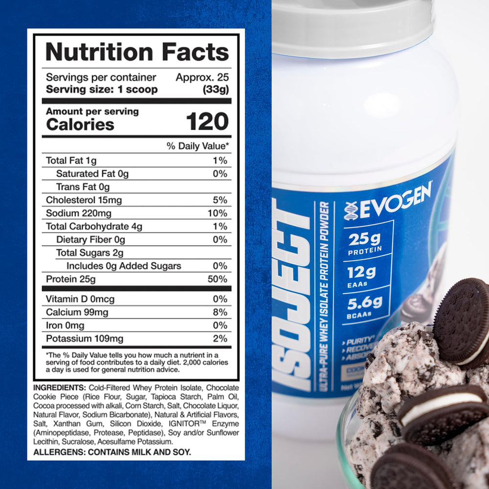 Isoject shake glass shows creamy cookies and cream flavor appeal.