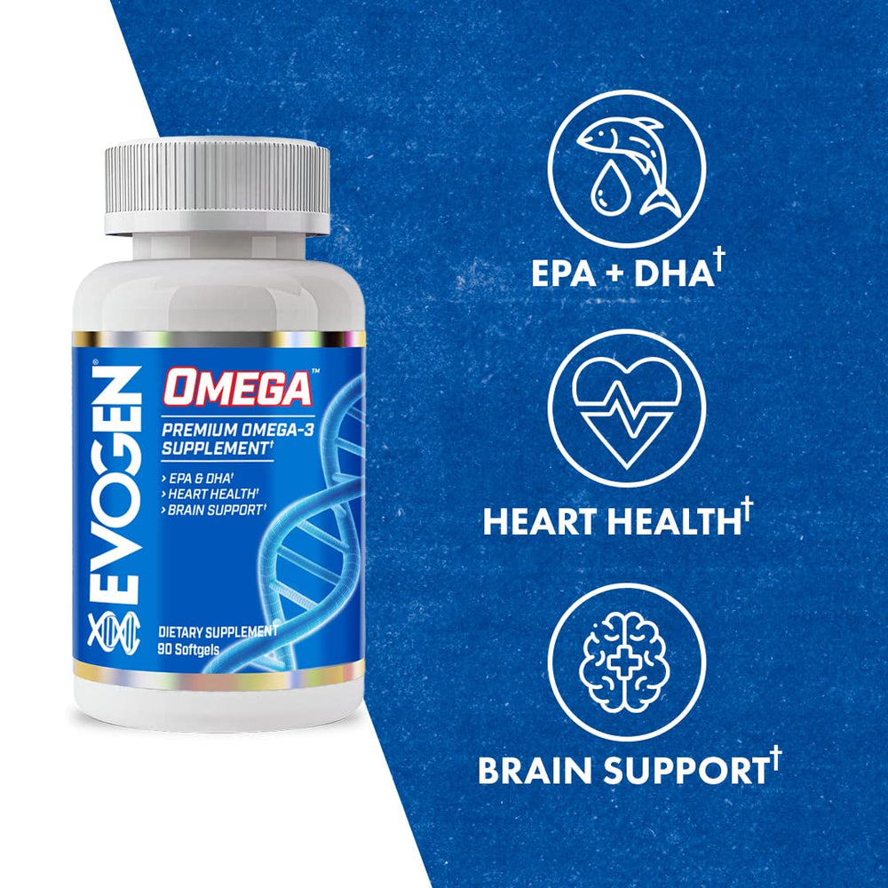 Evogen Omega Fish Oil capsules ready for daily use and vitality