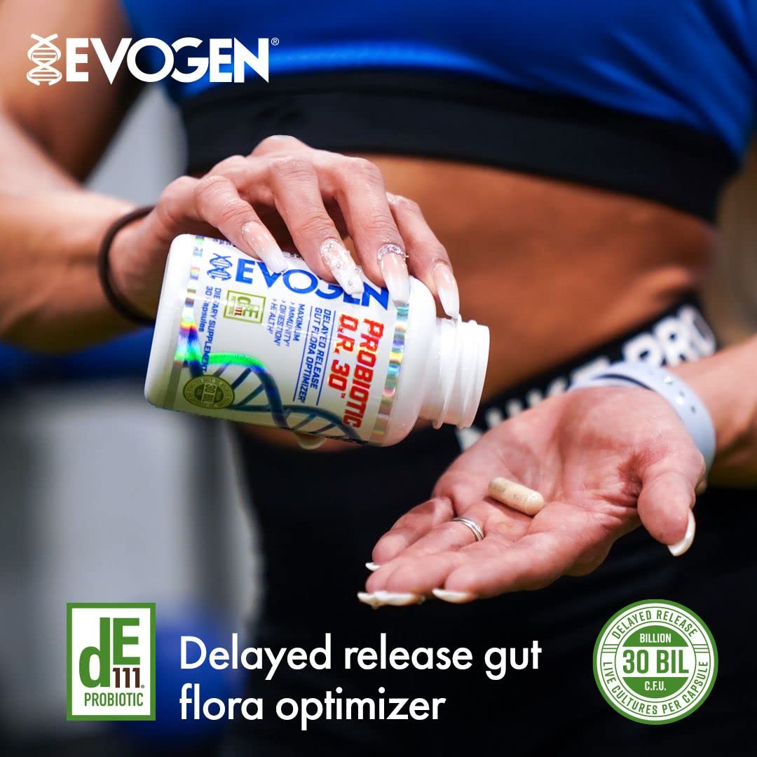 Evogen Probiotic D.R. 30 close-up capsules indicating high-quality ingredients