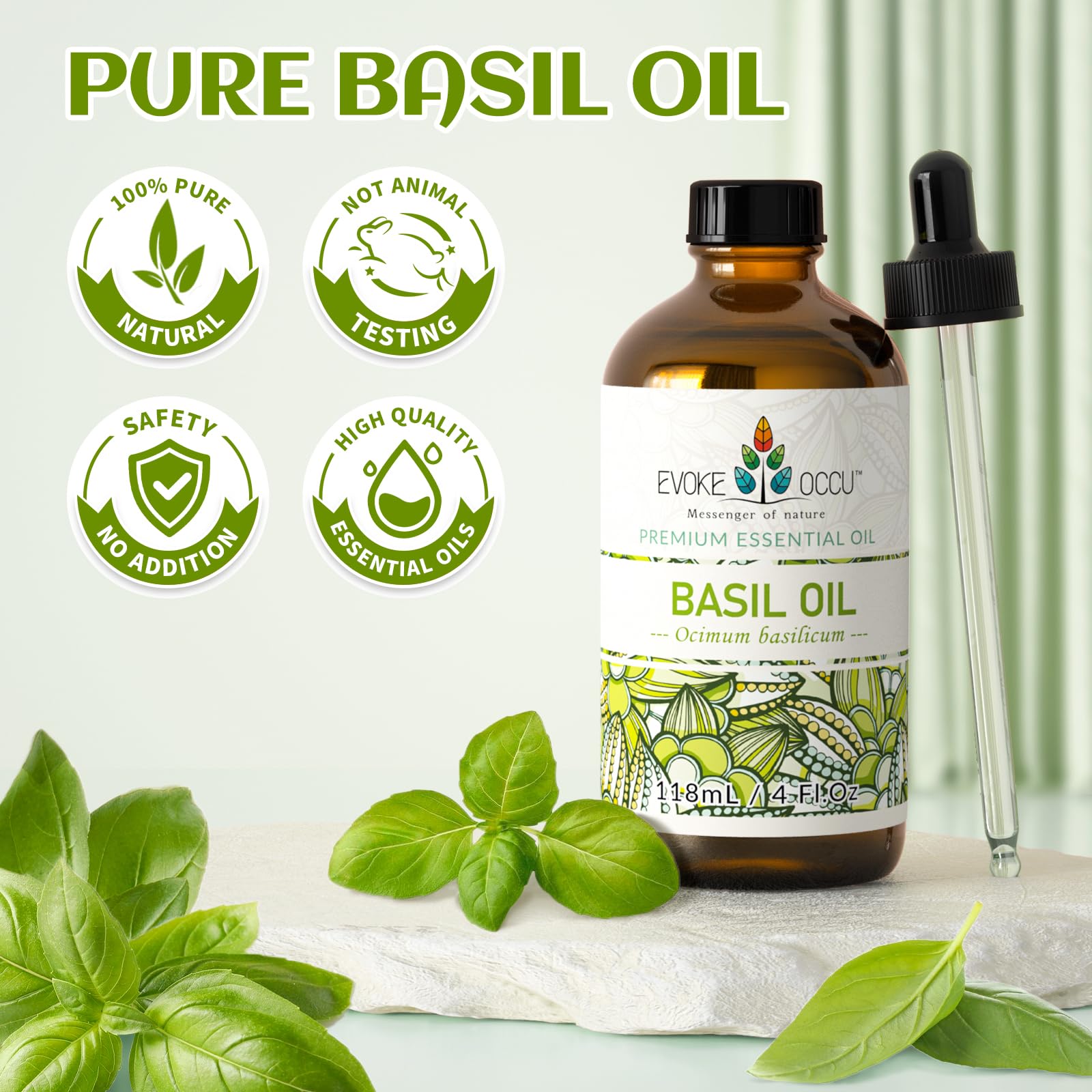 EVOKE OCCU Basil essential oil aromatherapy roller for on-the-go calm.