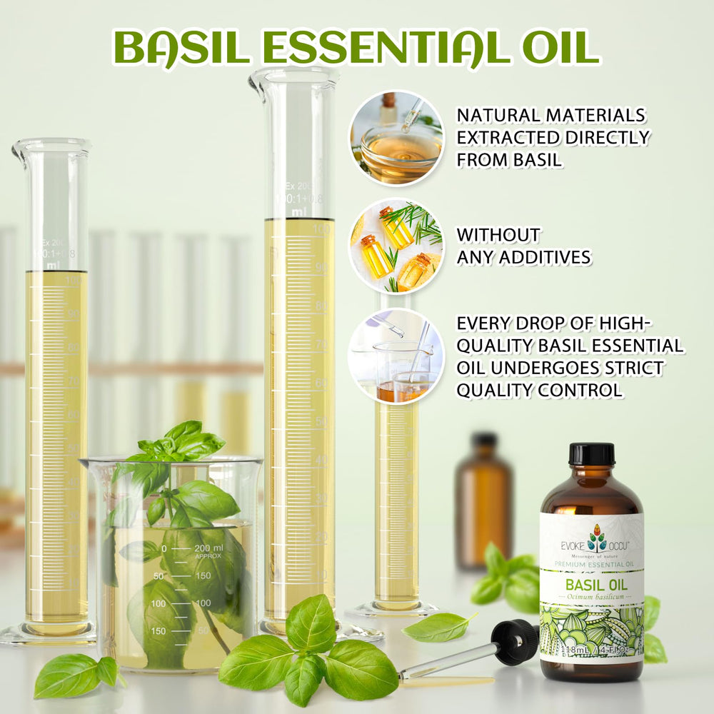 EVOKE OCCU Basil essential oil used in candle making and gifts.