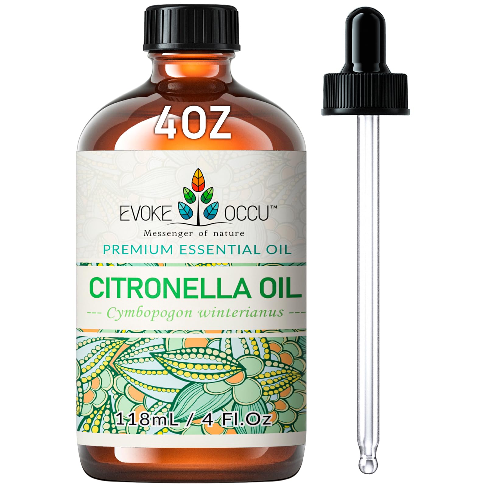 EVOKE OCCU Citronella oil bottle offers pure aroma for outdoor use and air freshness.