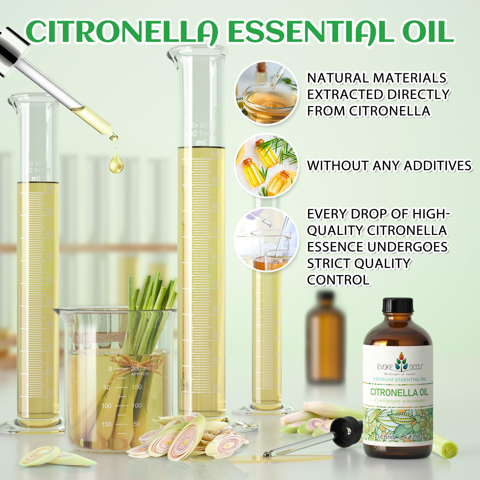 EVOKE OCCU Citronella oil dropper enables easy blending with carriers.