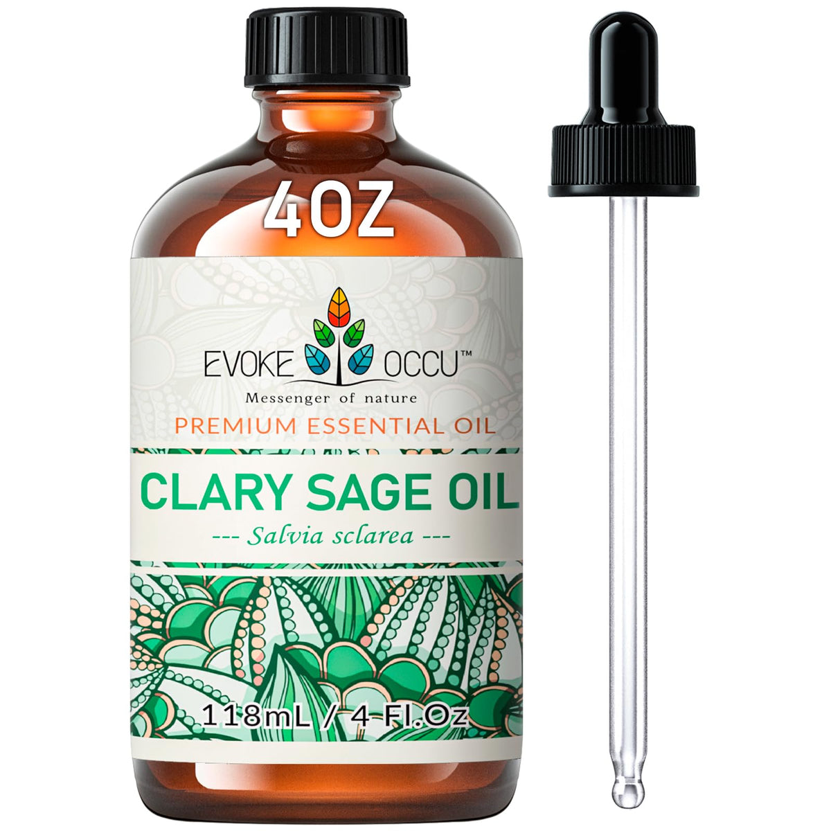 EVOKE OCCU Clary Sage Oil bottle ready for diffusion and relaxation.