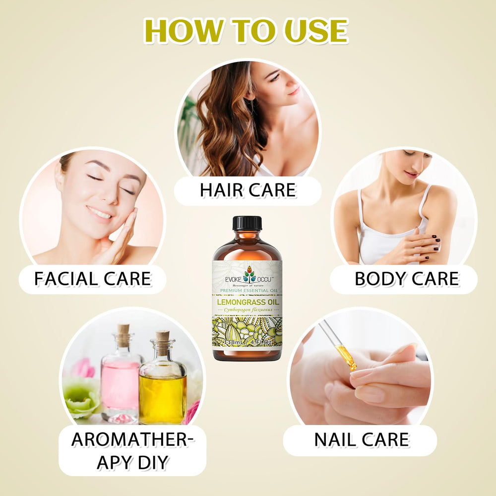 EVOKE OCCU lemongrass oil with carrier for massage.