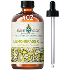 EVOKE OCCU lemongrass essential oil bottle for diffuser blends and room freshening.