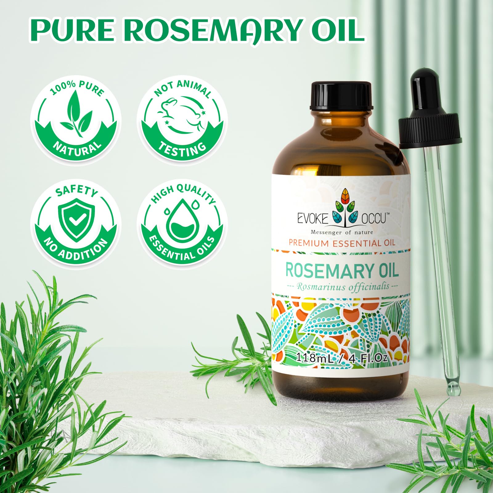 EVOKE OCCU Rosemary Oil eyebrows and lashes application focus