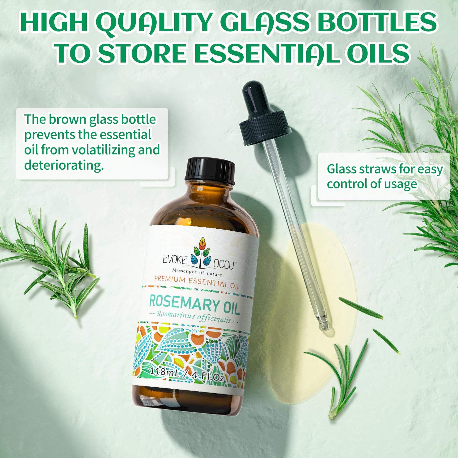 EVOKE OCCU Rosemary Oil label and packaging close-up