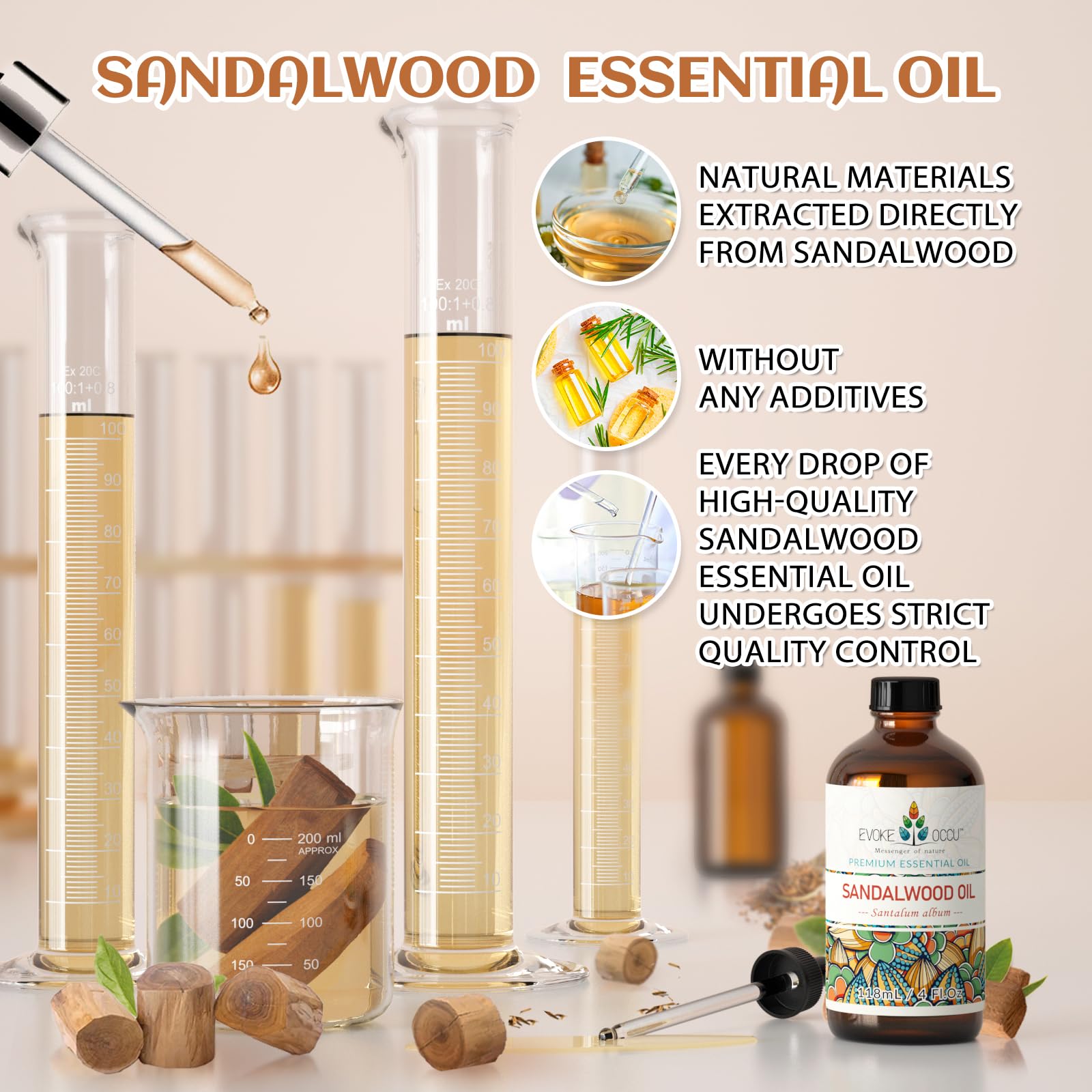 EVOKE OCCU sandalwood oil adds fragrance to candles and perfumes