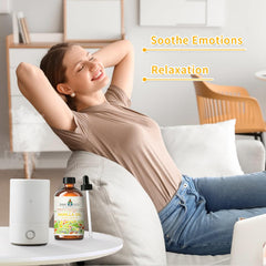 EVOKE OCCU vanilla diffuser setup in a home office creating a focused, relaxed vibe.