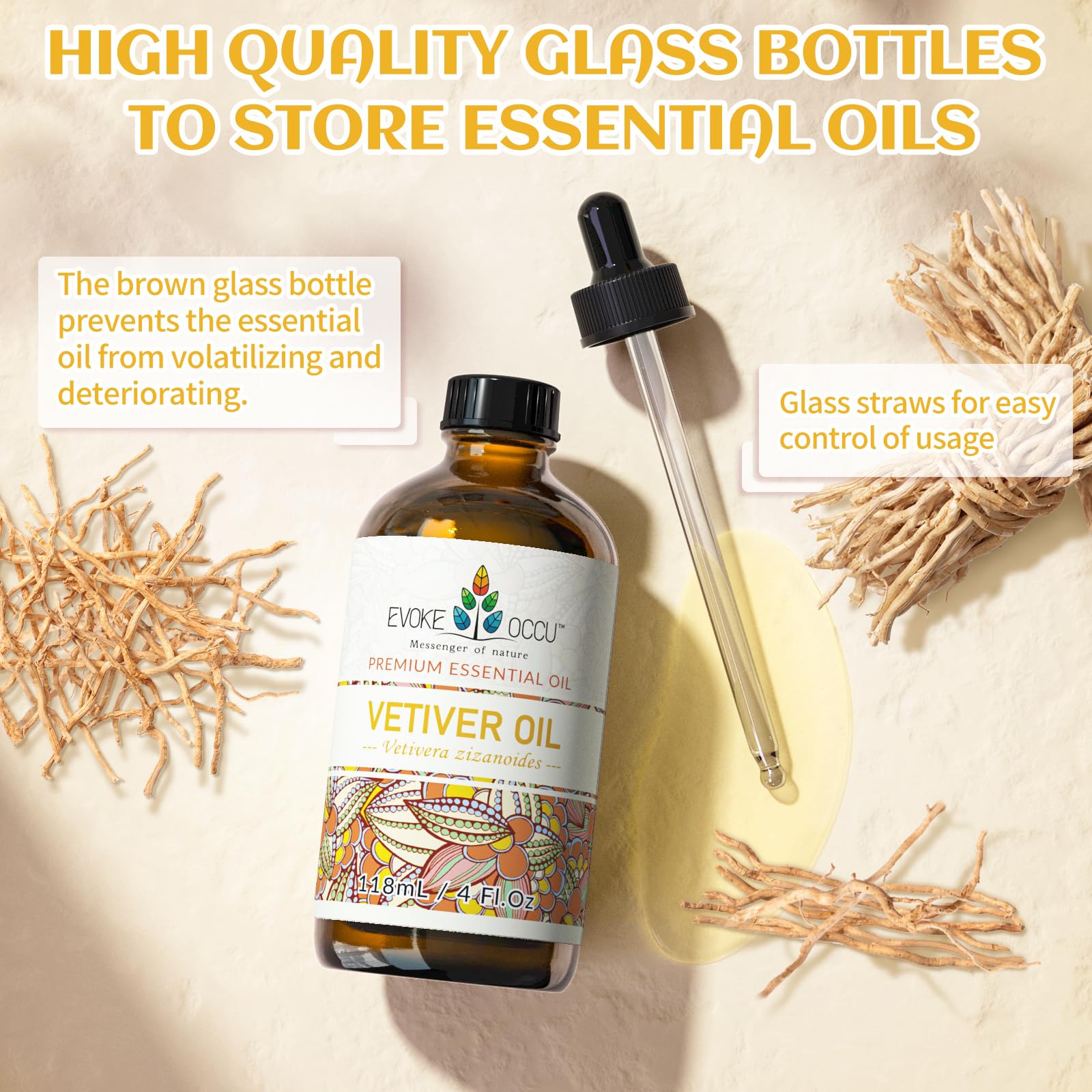 EVOKE OCCU Vetiver oil easy-to-measure bottle for blends