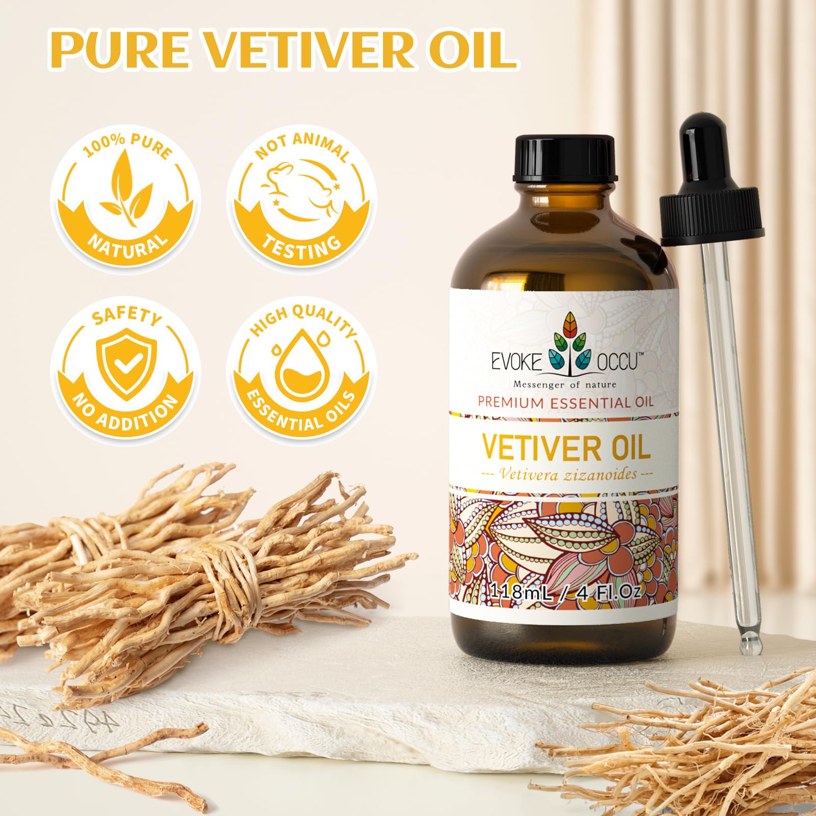 EVOKE OCCU Vetiver oil scent profile with earthy notes