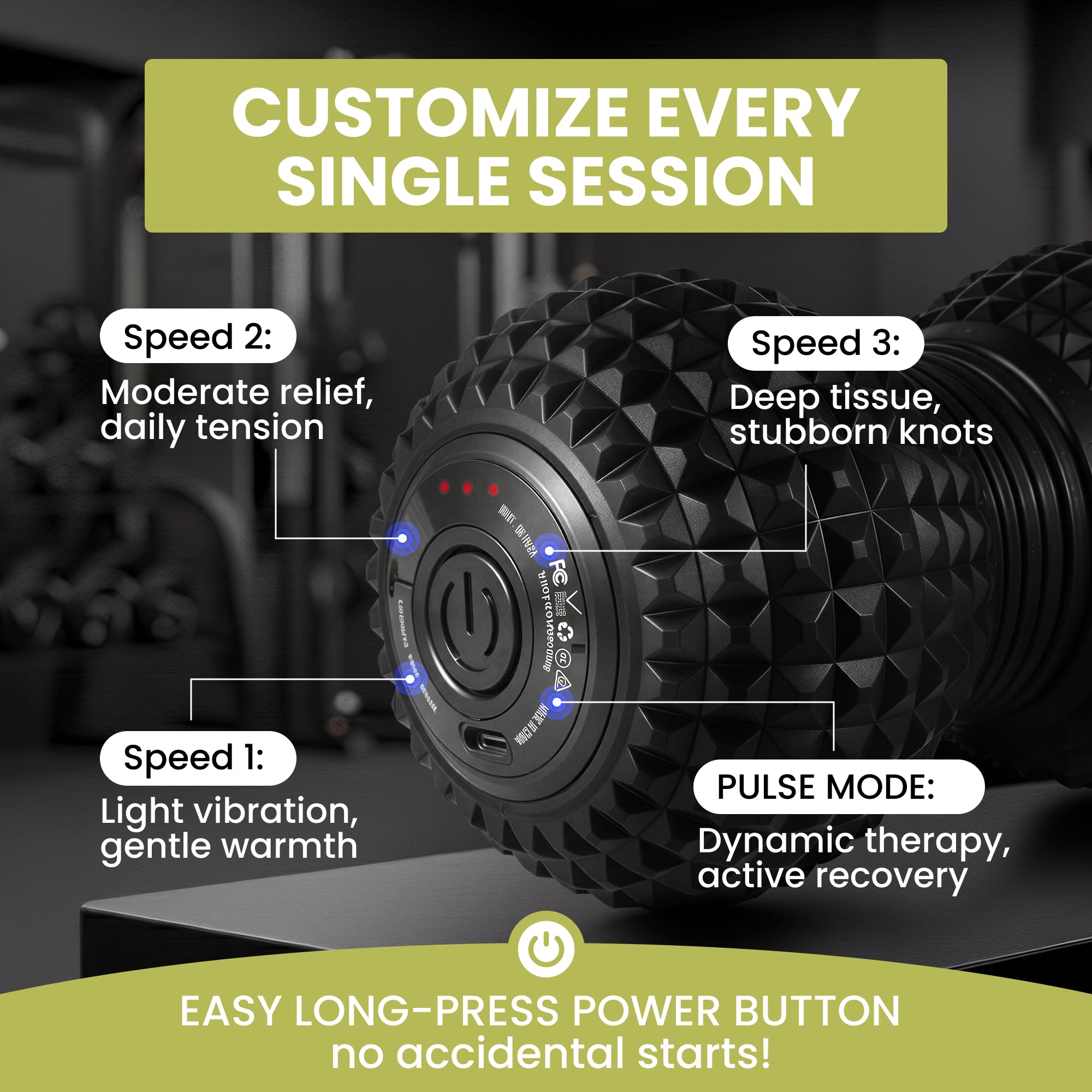 EXELLEON peanut massage ball compact design ideal for gym warm-ups and recovery